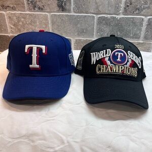 Bundle2 TX Rangers Embroidered World Series Baseball Caps-2010 & 2023 Champions